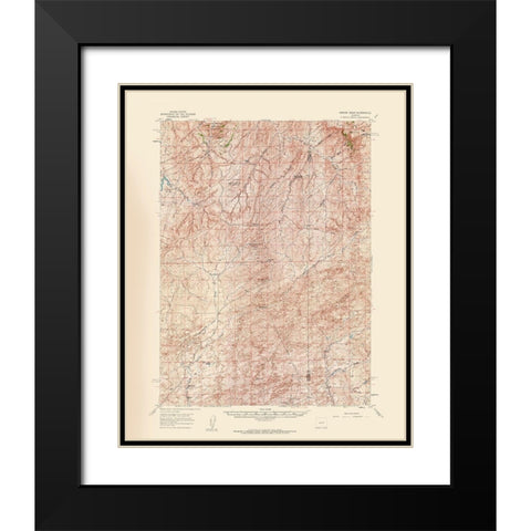 Ormsby Draw Wyoming Quad - USGS 1959 Black Modern Wood Framed Art Print with Double Matting by USGS