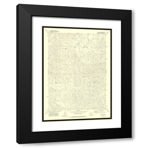 North West Oriva Wyoming Quad - USGS 1971 Black Modern Wood Framed Art Print with Double Matting by USGS