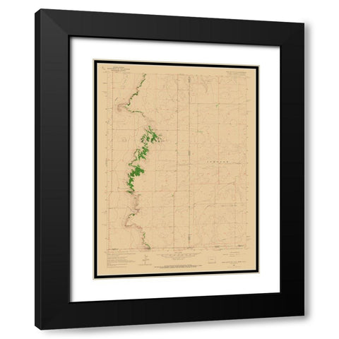 Pine Bluffs Wyoming Quad - USGS 1963 Black Modern Wood Framed Art Print with Double Matting by USGS