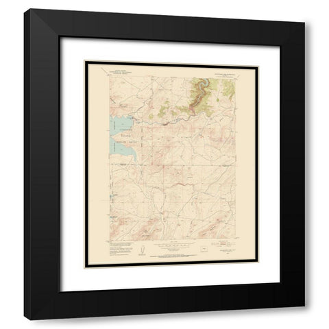 Pathfinder Dam Wyoming Quad - USGS 1951 Black Modern Wood Framed Art Print with Double Matting by USGS
