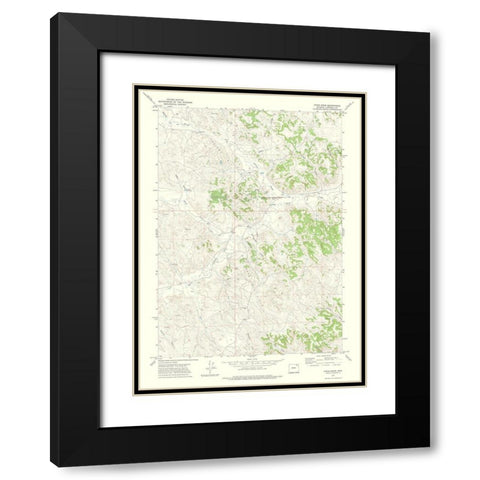 Pitch Draw Wyoming Quad - USGS 1971 Black Modern Wood Framed Art Print with Double Matting by USGS
