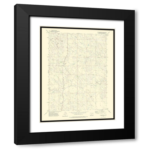 Pleasantdale Wyoming Quad - USGS 1971 Black Modern Wood Framed Art Print with Double Matting by USGS
