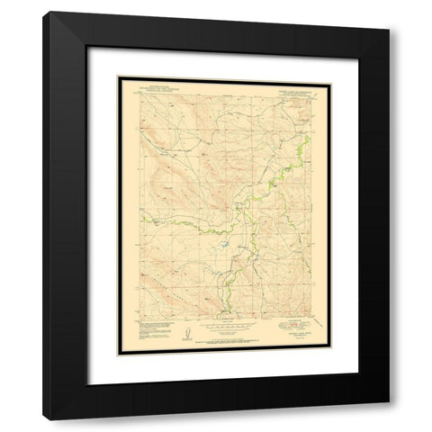 Poison Lake Wyoming Quad - USGS 1950 Black Modern Wood Framed Art Print with Double Matting by USGS