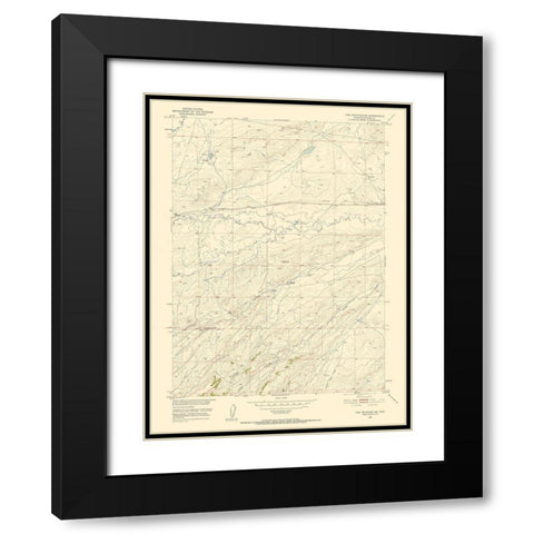 Pine Mountain Wyoming Quad - USGS 1951 Black Modern Wood Framed Art Print with Double Matting by USGS