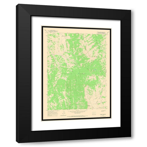 Pickle Pass Wyoming Quad - USGS 1965 Black Modern Wood Framed Art Print with Double Matting by USGS