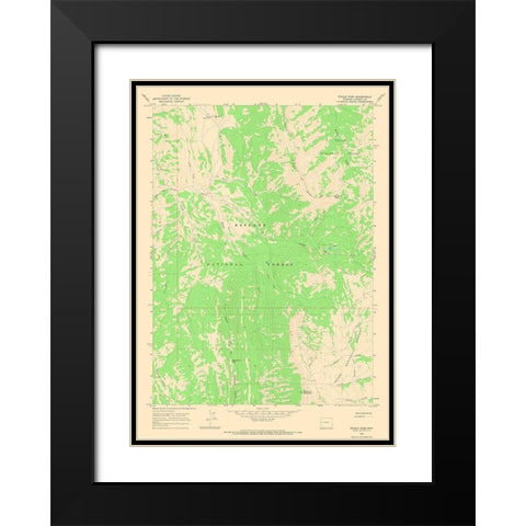 Pickle Pass Wyoming Quad - USGS 1965 Black Modern Wood Framed Art Print with Double Matting by USGS