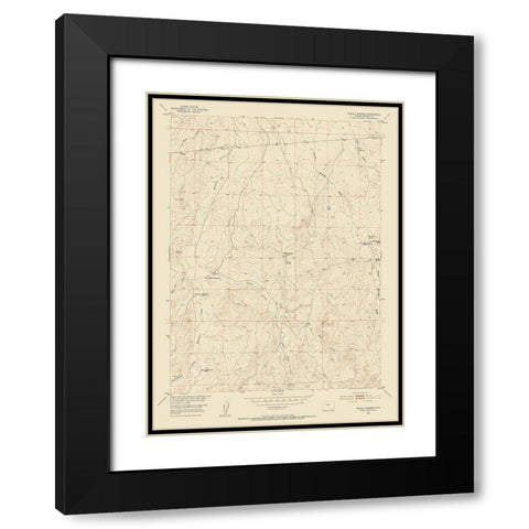 Puddle Springs Wyoming Quad - USGS 1952 Black Modern Wood Framed Art Print with Double Matting by USGS