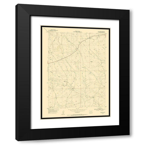 Pine Tree Wyoming Quad - USGS 1954 Black Modern Wood Framed Art Print with Double Matting by USGS