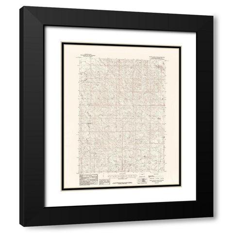 Rocky Butte Gulch Wyoming Quad - USGS 1984 Black Modern Wood Framed Art Print with Double Matting by USGS