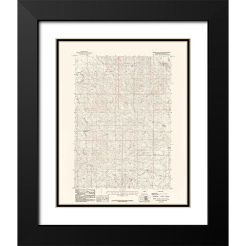 Rocky Butte Gulch Wyoming Quad - USGS 1984 Black Modern Wood Framed Art Print with Double Matting by USGS