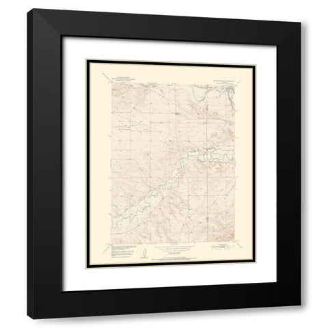 Register Cliff Wyoming Quad - USGS 1950 Black Modern Wood Framed Art Print with Double Matting by USGS