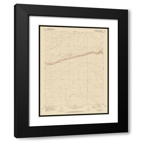 South West Red Desert Wyoming Quad - USGS 1970 Black Modern Wood Framed Art Print with Double Matting by USGS