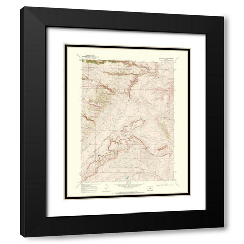 Roughlock Hill Wyoming Quad - USGS 1968 Black Modern Wood Framed Art Print with Double Matting by USGS