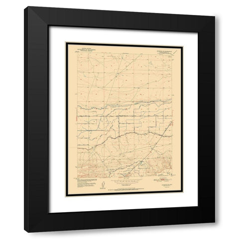 Riverton Wyoming Quad - USGS 1952 Black Modern Wood Framed Art Print with Double Matting by USGS