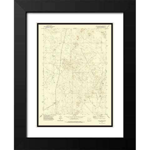 Reno Junction Wyoming Quad - USGS 1971 Black Modern Wood Framed Art Print with Double Matting by USGS