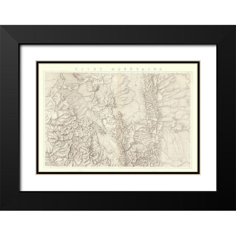 Rocky Mountains Wyoming - Bien 1876 Black Modern Wood Framed Art Print with Double Matting by Bien