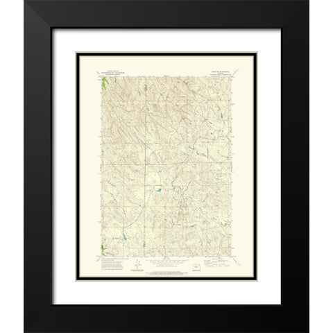 North East Rozet Wyoming Quad - USGS 1971 Black Modern Wood Framed Art Print with Double Matting by USGS