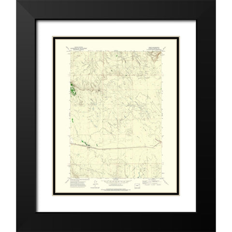 Rozet Wyoming Quad - USGS 1971 Black Modern Wood Framed Art Print with Double Matting by USGS