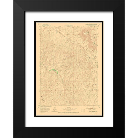 Rolling Pin Ranch Wyoming Quad - USGS 1953 Black Modern Wood Framed Art Print with Double Matting by USGS