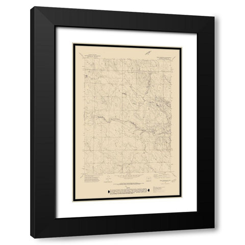 Reno Reservoir Wyoming Quad - USGS 1971 Black Modern Wood Framed Art Print with Double Matting by USGS