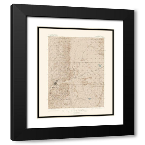 Rock Springs Wyoming Quad - USGS 1910 Black Modern Wood Framed Art Print with Double Matting by USGS