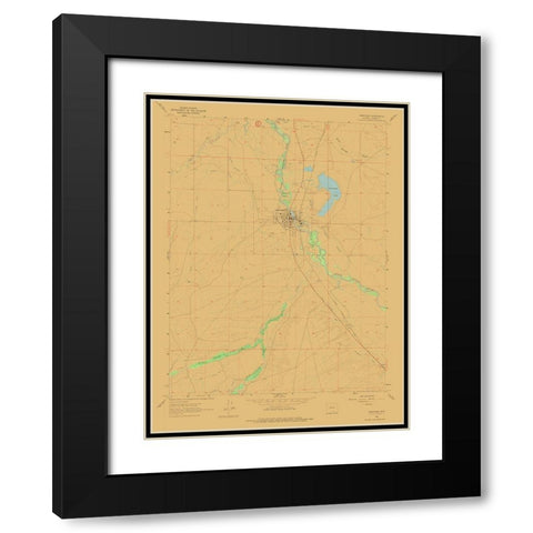 Saratoga Wyoming Quad - USGS 1961 Black Modern Wood Framed Art Print with Double Matting by USGS