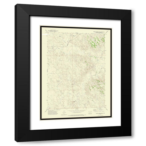 Saddle Horse Butte Wyoming Quad - USGS 1971 Black Modern Wood Framed Art Print with Double Matting by USGS