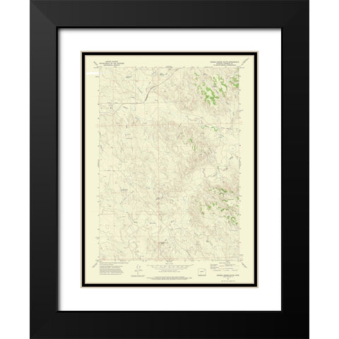 Saddle Horse Butte Wyoming Quad - USGS 1971 Black Modern Wood Framed Art Print with Double Matting by USGS