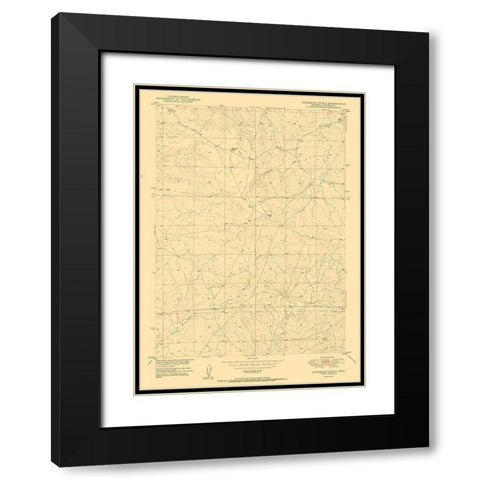 Sundquist Ranch Wyoming Quad - USGS 1950 Black Modern Wood Framed Art Print with Double Matting by USGS