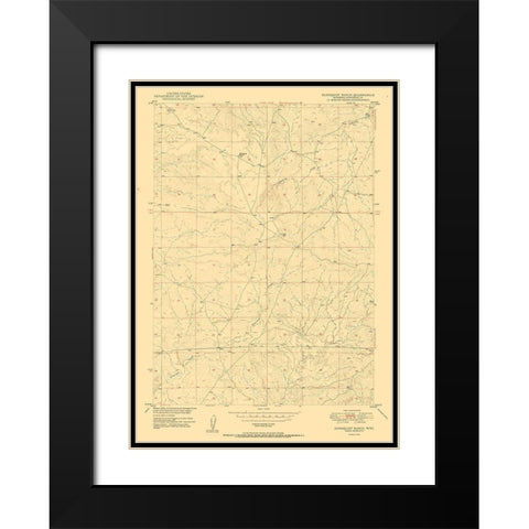 Sundquist Ranch Wyoming Quad - USGS 1950 Black Modern Wood Framed Art Print with Double Matting by USGS