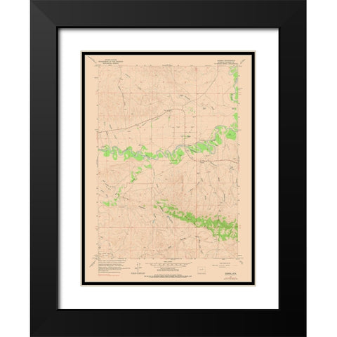 Sussex Wyoming Quad - USGS 1961 Black Modern Wood Framed Art Print with Double Matting by USGS