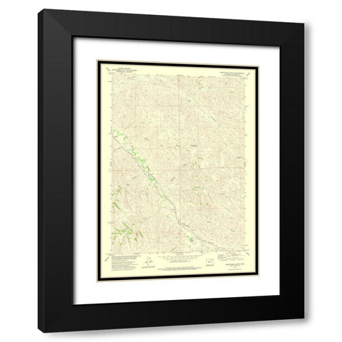 Twentymile Butte Wyoming Quad - USGS 1972 Black Modern Wood Framed Art Print with Double Matting by USGS