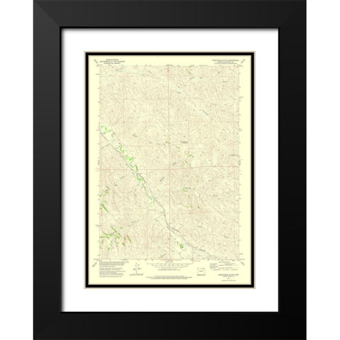 Twentymile Butte Wyoming Quad - USGS 1972 Black Modern Wood Framed Art Print with Double Matting by USGS