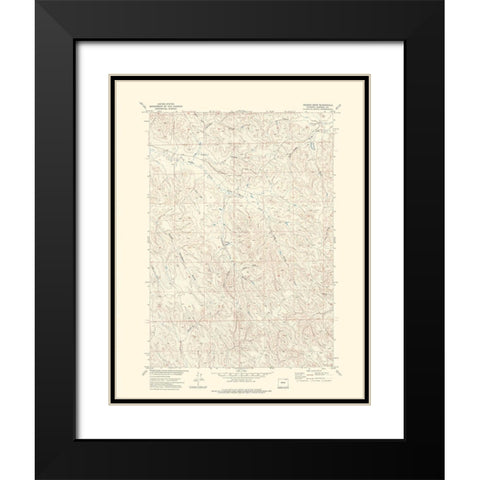 Truman Draw Wyoming Quad - USGS 1971 Black Modern Wood Framed Art Print with Double Matting by USGS