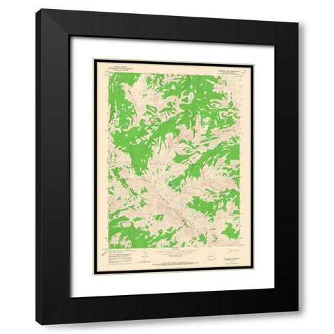 Turquoise Lake Wyoming Quad - USGS 1965 Black Modern Wood Framed Art Print with Double Matting by USGS