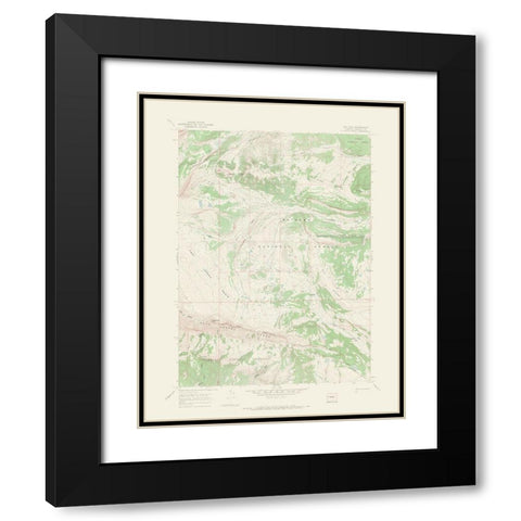 Tosi Peak Wyoming Quad - USGS 1967 Black Modern Wood Framed Art Print with Double Matting by USGS