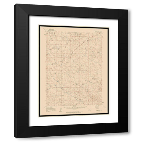 Turnercrest Wyoming Quad - USGS 1960 Black Modern Wood Framed Art Print with Double Matting by USGS