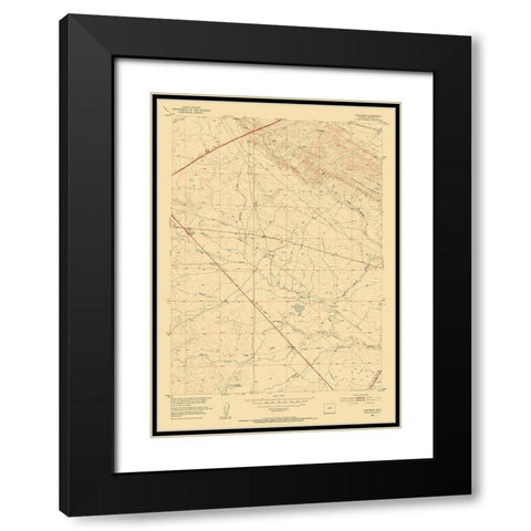 Waltman Wyoming Quad - USGS 1952 Black Modern Wood Framed Art Print with Double Matting by USGS