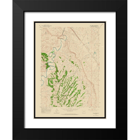 Wall Creek Wyoming Quad - USGS 1961 Black Modern Wood Framed Art Print with Double Matting by USGS
