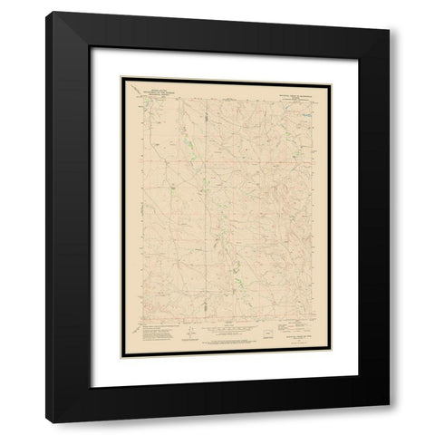 South East Whitetail Creek Wyoming Quad - USGS Black Modern Wood Framed Art Print with Double Matting by USGS