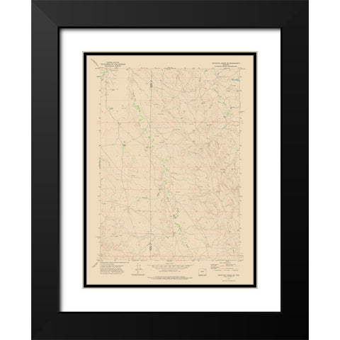 South East Whitetail Creek Wyoming Quad - USGS Black Modern Wood Framed Art Print with Double Matting by USGS