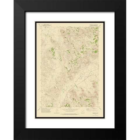 South West Weston Wyoming Quad - USGS 1972 Black Modern Wood Framed Art Print with Double Matting by USGS