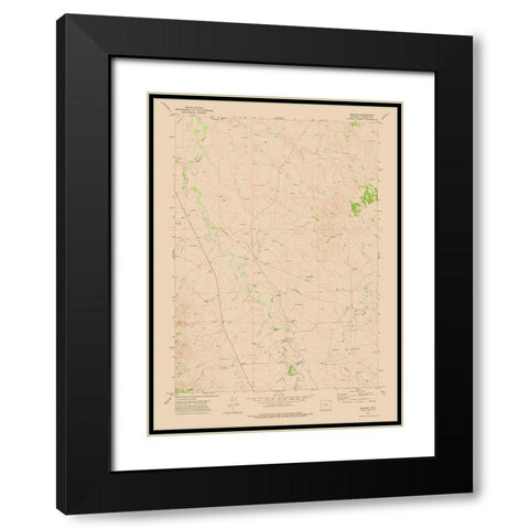 Weston Wyoming Quad - USGS 1972 Black Modern Wood Framed Art Print with Double Matting by USGS