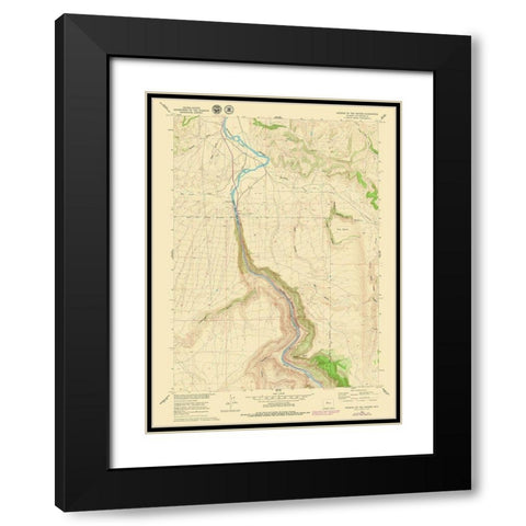 Wedding of The Waters Wyoming Quad - USGS 1960 Black Modern Wood Framed Art Print with Double Matting by USGS