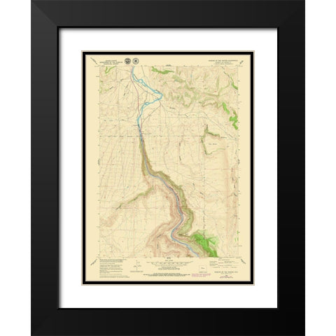 Wedding of The Waters Wyoming Quad - USGS 1960 Black Modern Wood Framed Art Print with Double Matting by USGS