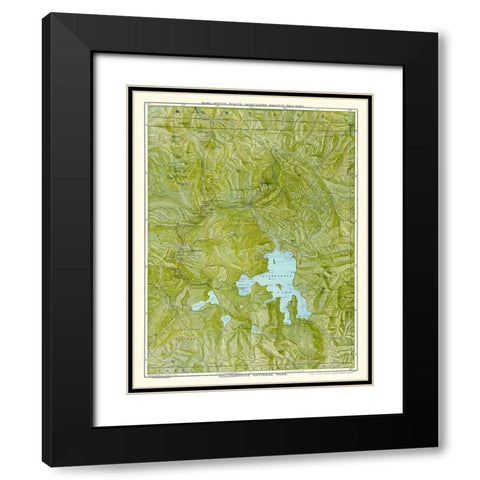 Yellowstone Park - Burlington Route 1898 Black Modern Wood Framed Art Print with Double Matting by Poole