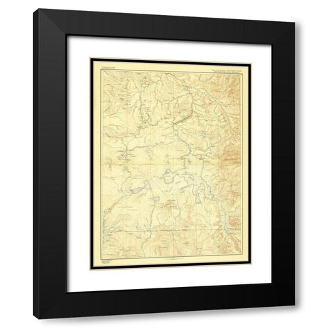 Yellowstone National Park Wyoming - USGS 1885 Black Modern Wood Framed Art Print with Double Matting by USGS