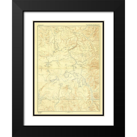 Yellowstone National Park Wyoming - USGS 1885 Black Modern Wood Framed Art Print with Double Matting by USGS