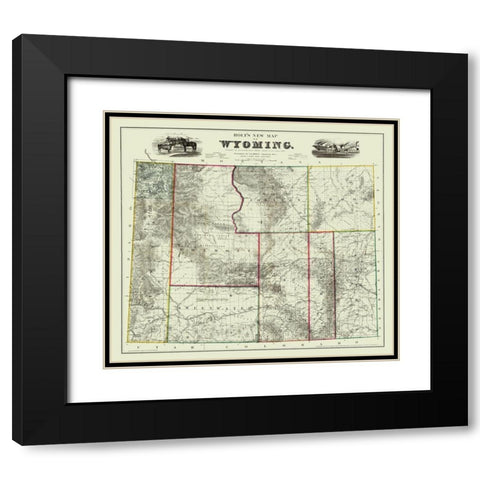 Wyoming - Holt 1883 Black Modern Wood Framed Art Print with Double Matting by Holt