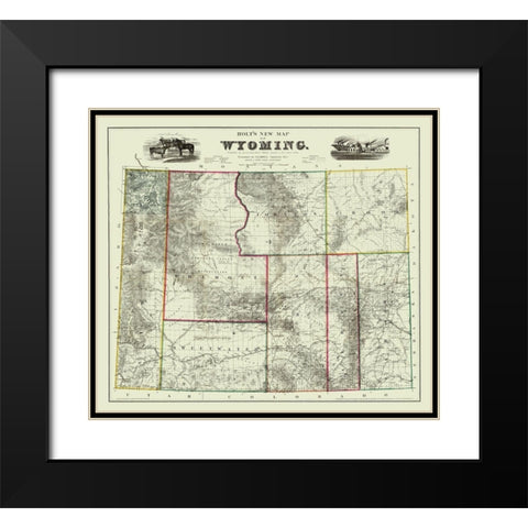 Wyoming - Holt 1883 Black Modern Wood Framed Art Print with Double Matting by Holt